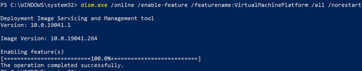 Enable Virtual Machine Platform
